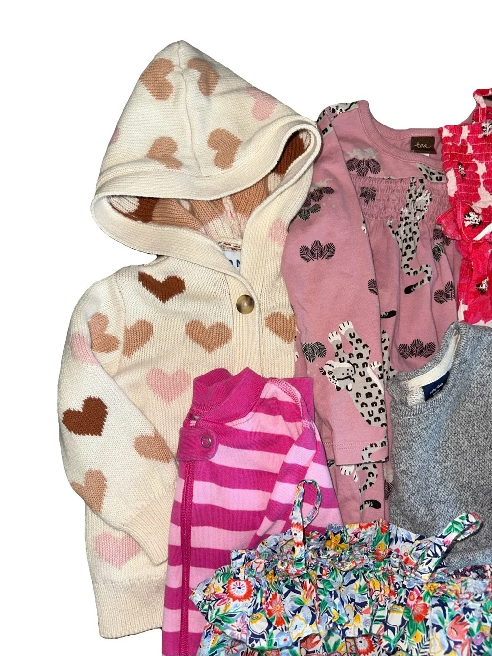 14 Pc Bundle Assorted Baby Clothes One Piece Bubble Romper Dress Sweater 18-24M